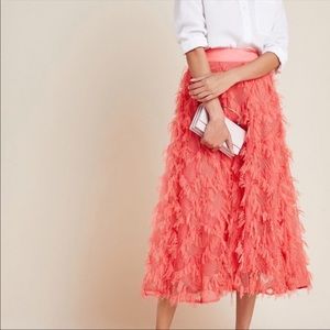 Anthropologie Textured A-line Frill Skirt